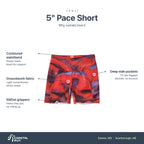 Women's Janji 5" Pace Short Cherry Funk features