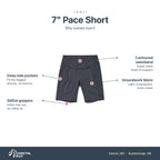Women's Janji 7" Pace Short Tempest features