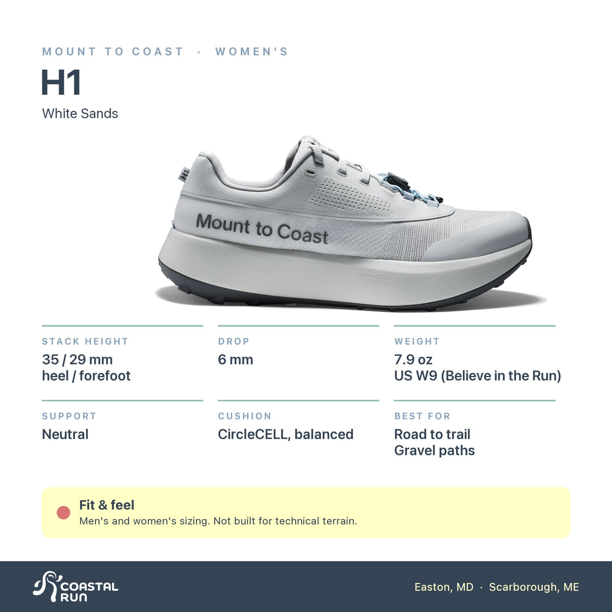 Women's Mount to Coast H1 White Sands specs