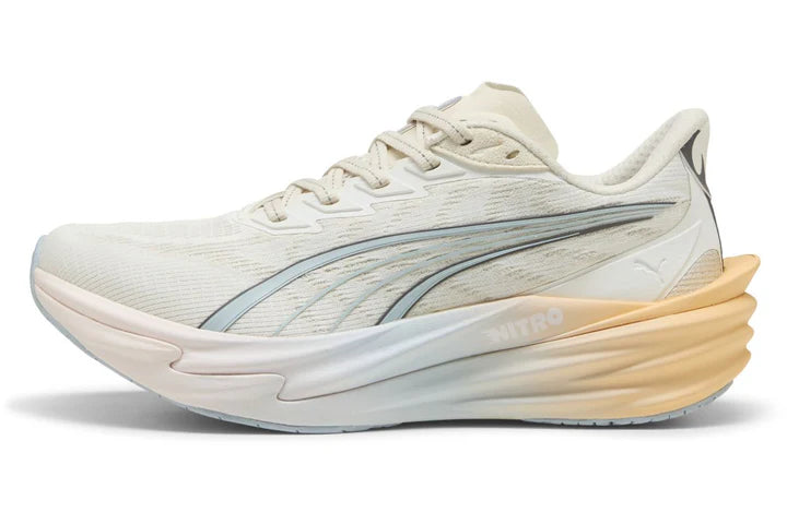 Women's - Puma Deviate Nitro 4 - Warm White/Lucite/Vapor Gray