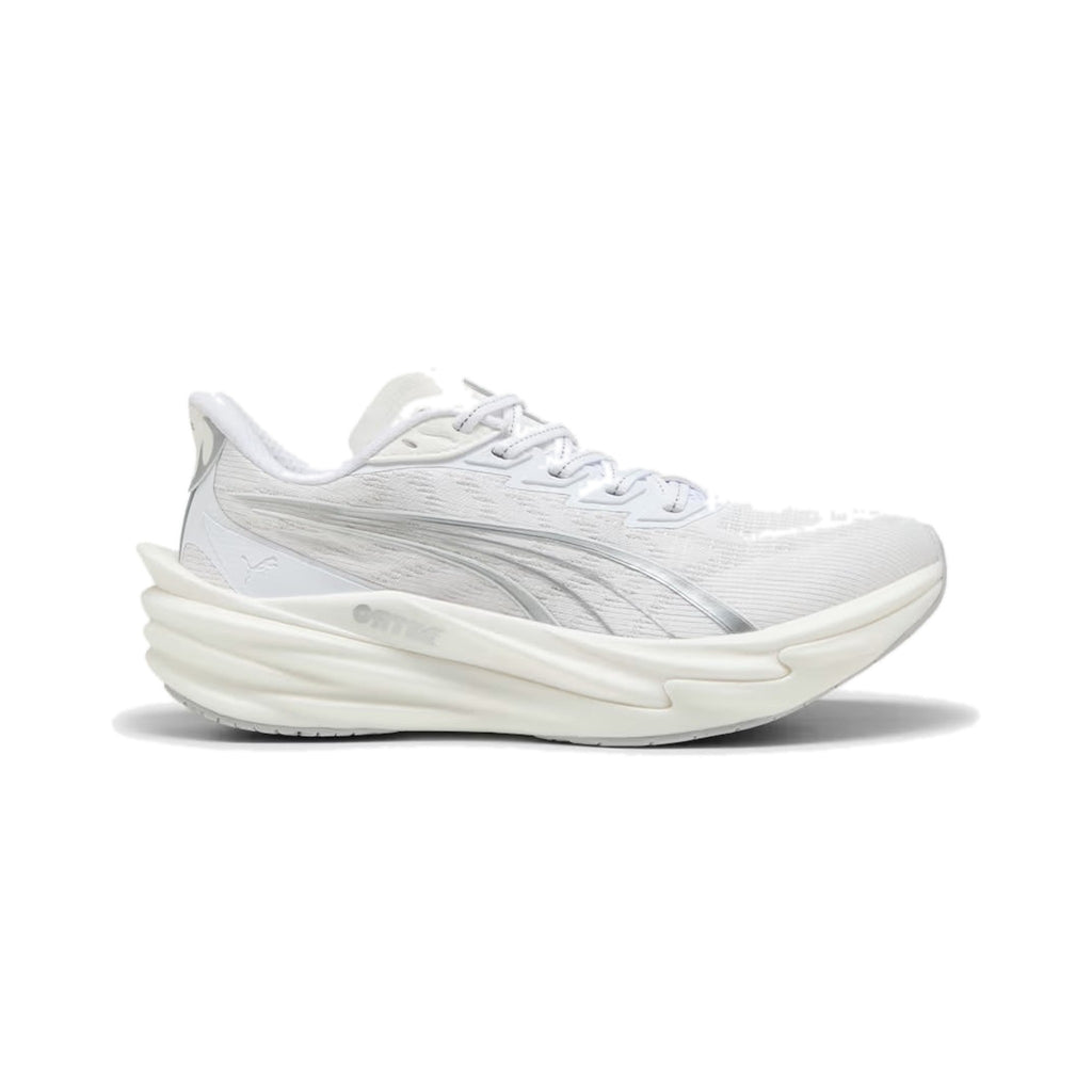 Women's PUMA Deviate Nitro 4 Warm White-Lucite-Vapor Gray running shoe