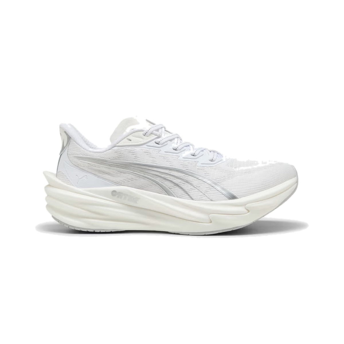 Women's PUMA Deviate Nitro 4 Warm White-Lucite-Vapor Gray running shoe