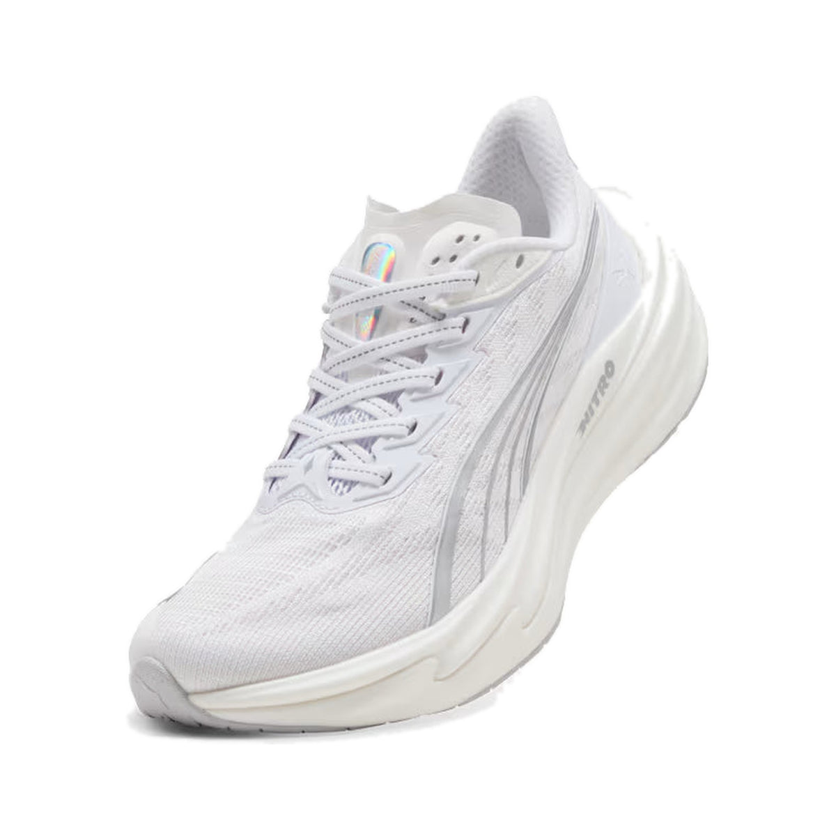 Women's PUMA Deviate Nitro 4 Warm White-Lucite-Vapor Gray running shoe
