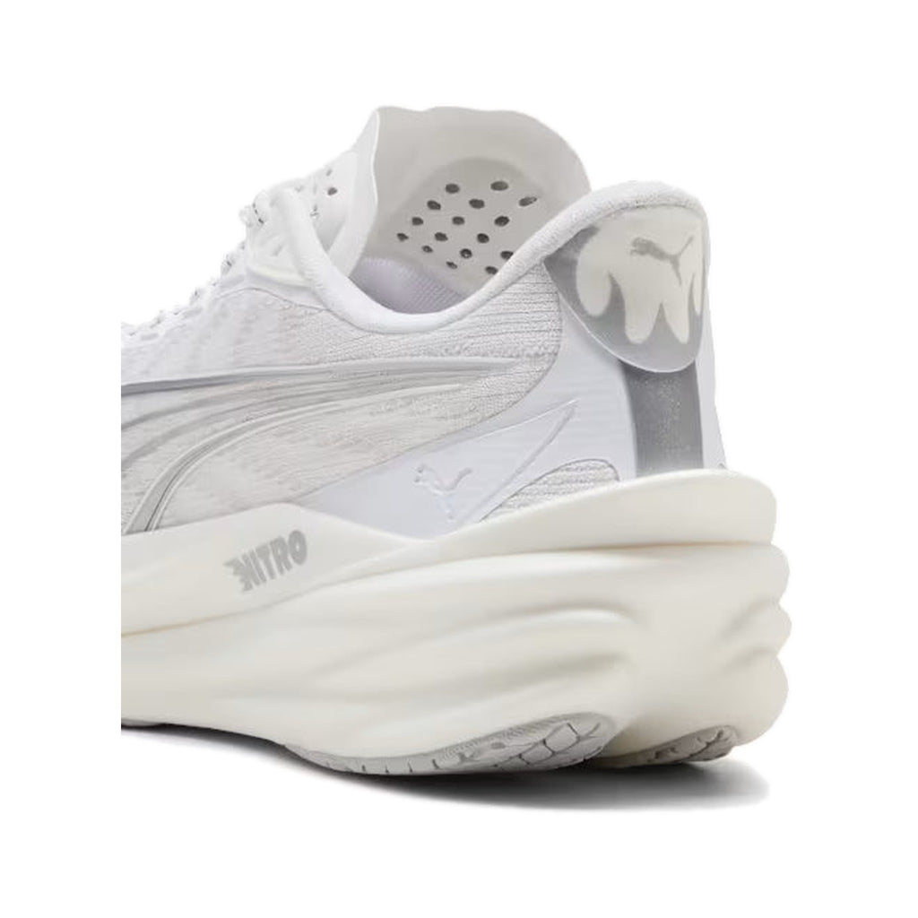 Women's PUMA Deviate Nitro 4 Warm White-Lucite-Vapor Gray running shoe