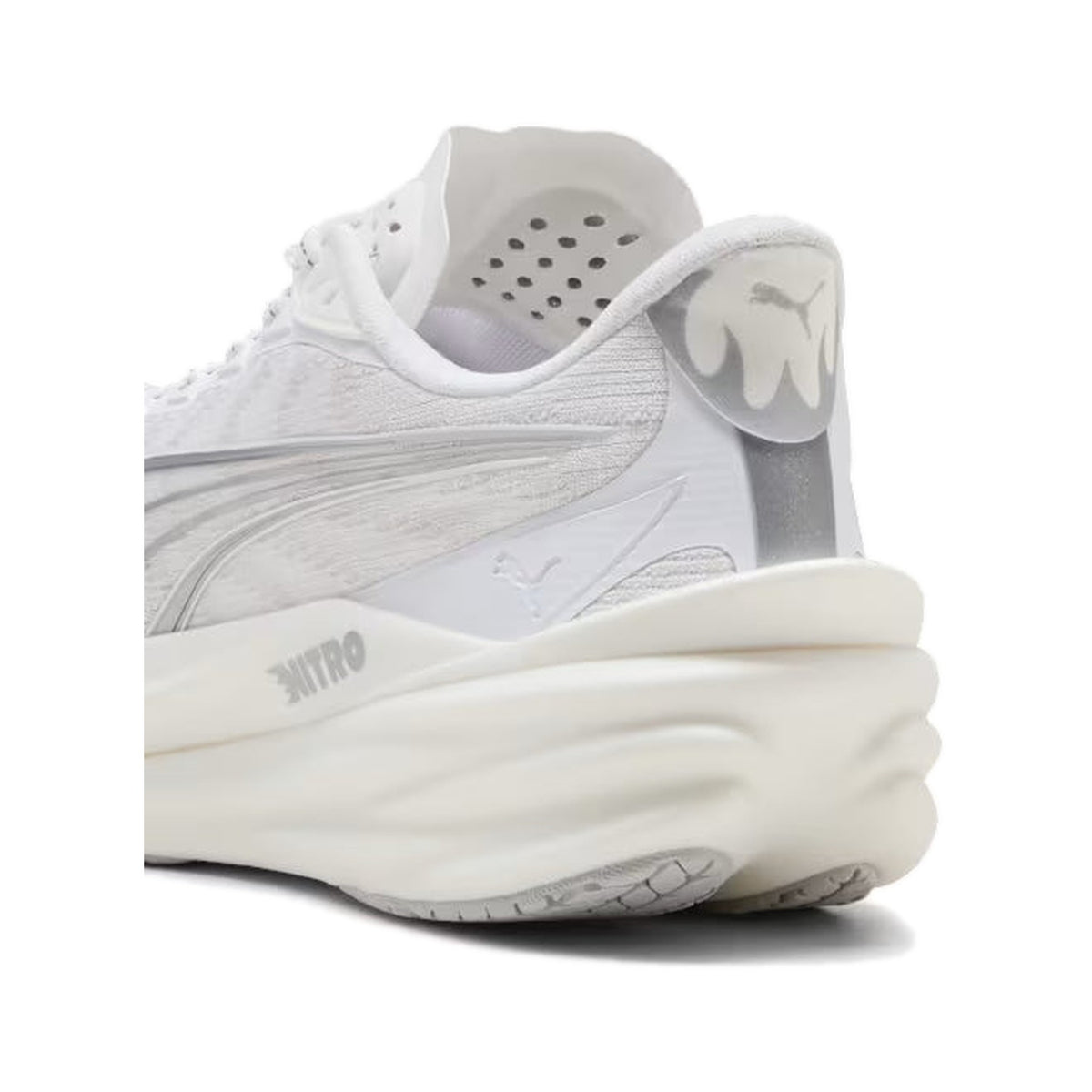 Women's PUMA Deviate Nitro 4 Warm White-Lucite-Vapor Gray running shoe