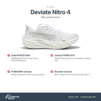 Women's PUMA Deviate Nitro 4 Warm White-Lucite-Vapor Gray features