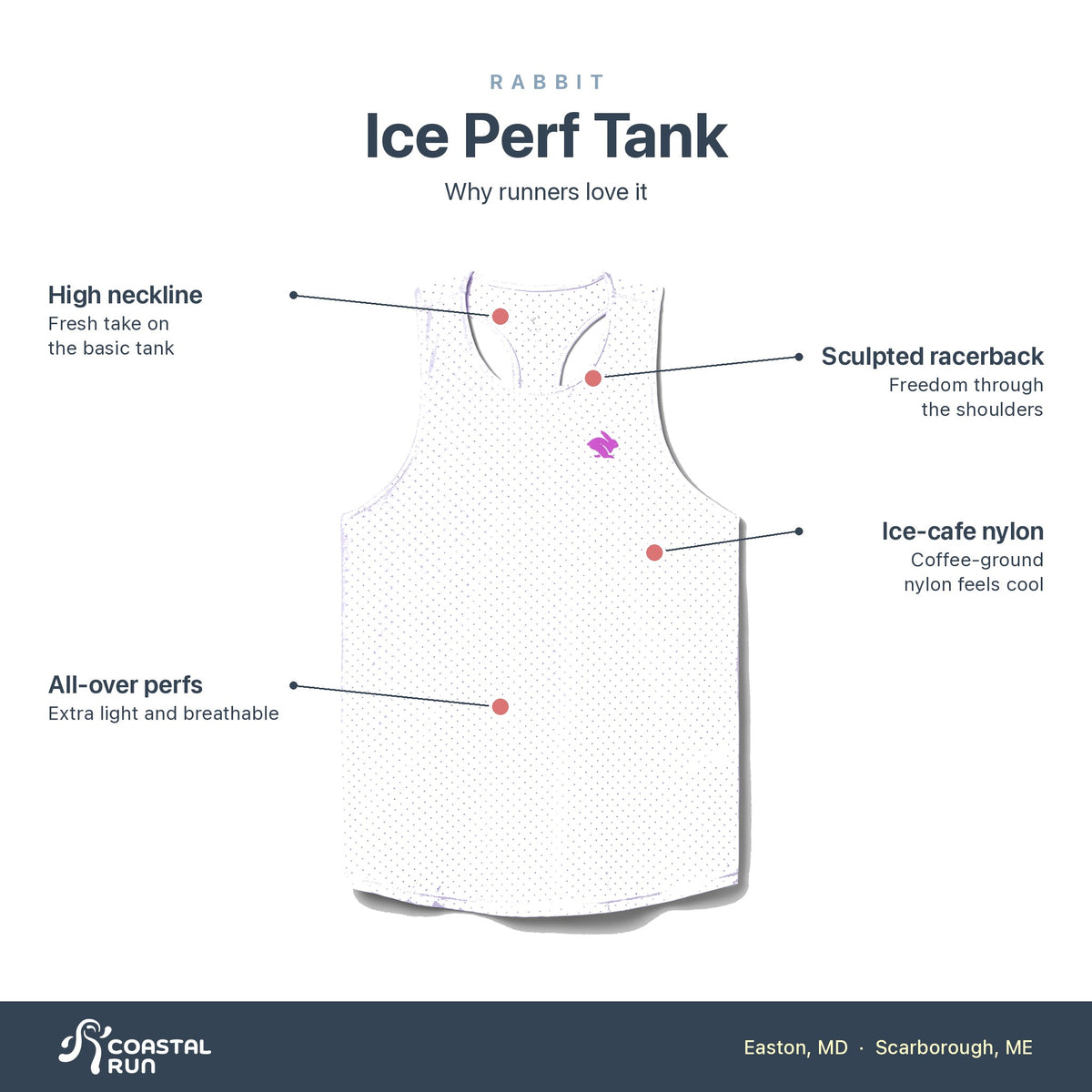 Women's Rabbit Ice Perf Tank Top Pastel Purple features