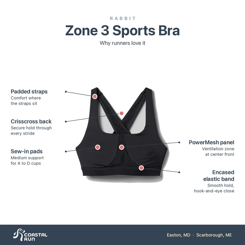Women's Rabbit Zone 3 Sports Bra Black features