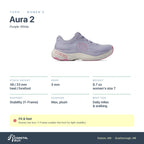 Women's Topo Aura 2 Purple-White specs