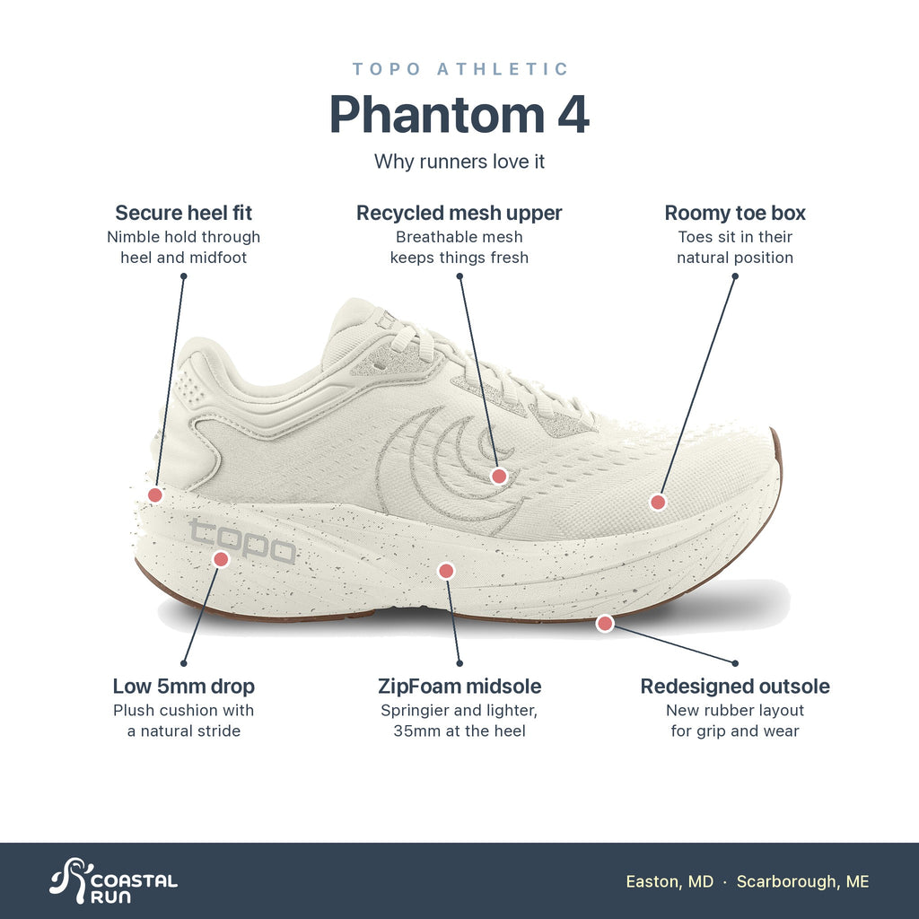 Women's Topo Phantom 4 Salt-Natural features